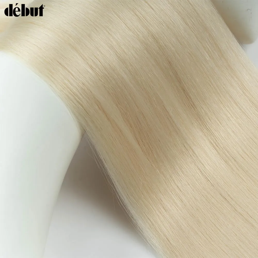 DÉBUT Long Straight Blonde Hair 6 Bundles 26 28 30 Inches High Temperature Fiber 300g for Full Head Synthetic Hair Weave 613 Color