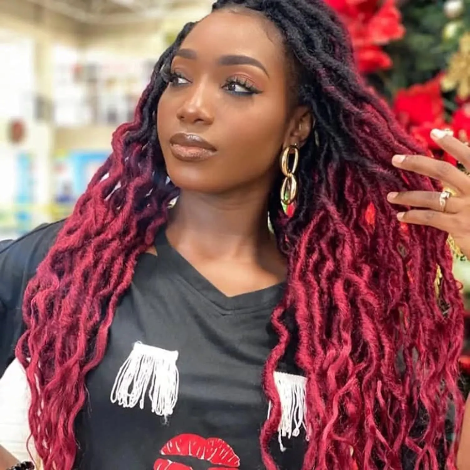 Deep Faux Locs Crochet Hair 1b bug 14 Inch 8 Packs of Pre Looped Curly Crochet Hair for Women with Gorgeous Deep Wave Ends Your Dream Hair Awaits