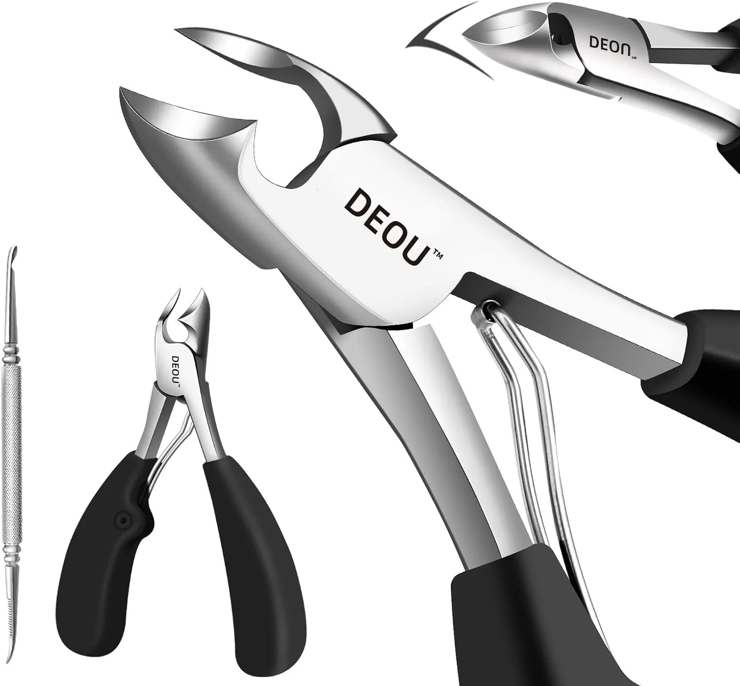 DEOU Heavy Duty Large Opening toenail Clippers, Suitable for Embedded Growth and Rough Nails, Home Pedicure Tools for Men, Women, Elderly (Heavy Nail Clippers Nail Remover)