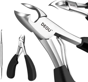 DEOU Heavy Duty Large Opening toenail Clippers, Suitable for Embedded Growth and Rough Nails, Home Pedicure Tools for Men, Women, Elderly (Heavy Nail Clippers Nail Remover)