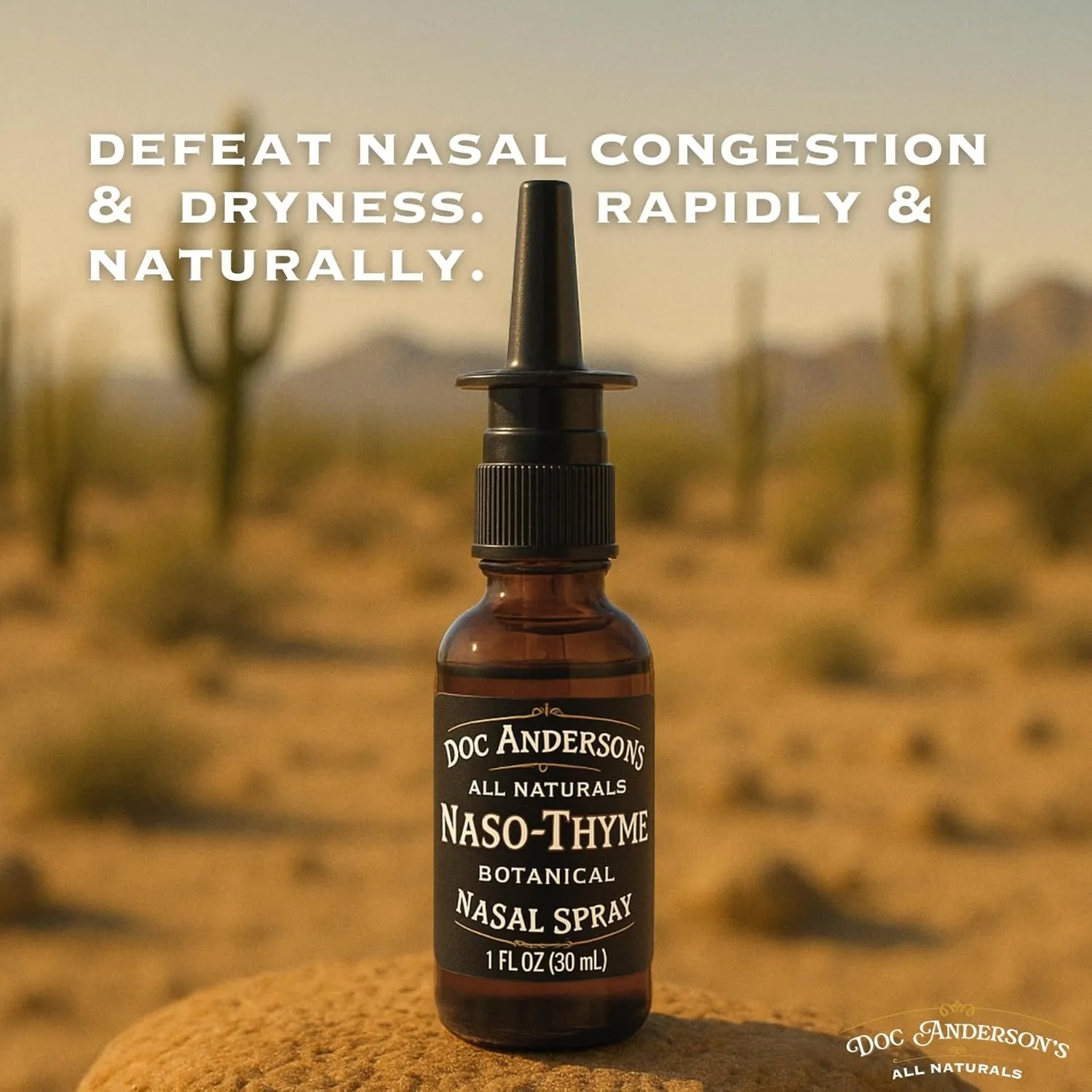Doc Anderson's Botanical Nasal Spray – Natural Congestion Relief with Aloe & Thyme for Clearer Breathing, Combat Irritants, and Moisturizes, Made in USA (1 Pack)