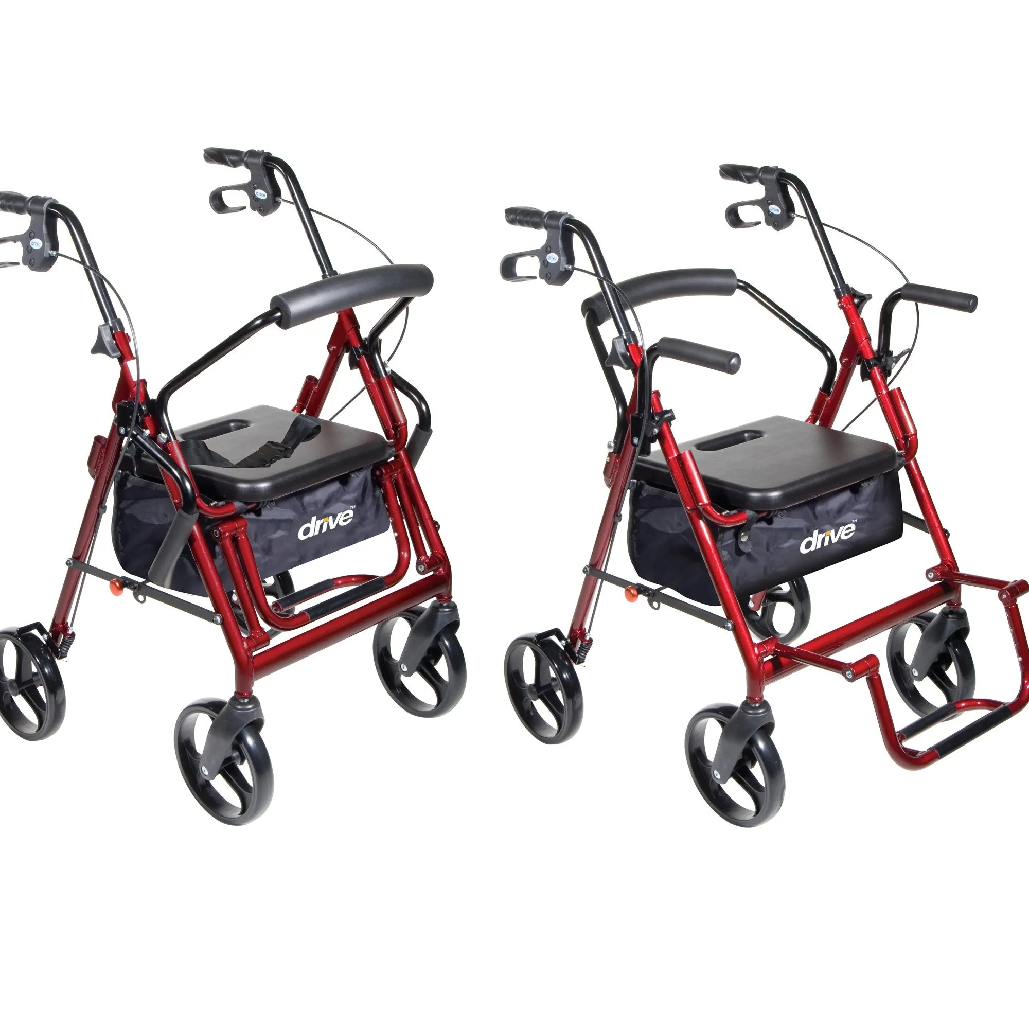 Drive Duet Rollator/Transport Chair, 8" Casters