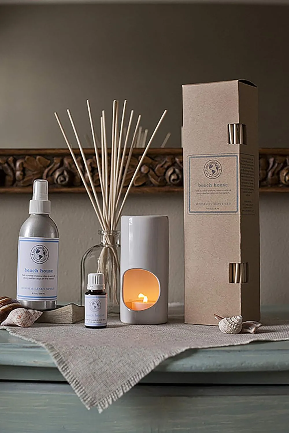 Eco Candle Co. Room & Linen Spray, Spa Day, 8 oz. - Scents Of Flowers, Musk, Melon, Citrus, & Ocean Air - Recycled Aluminum Bottle, No Propellents, Pump Top, All Natural Ingredients