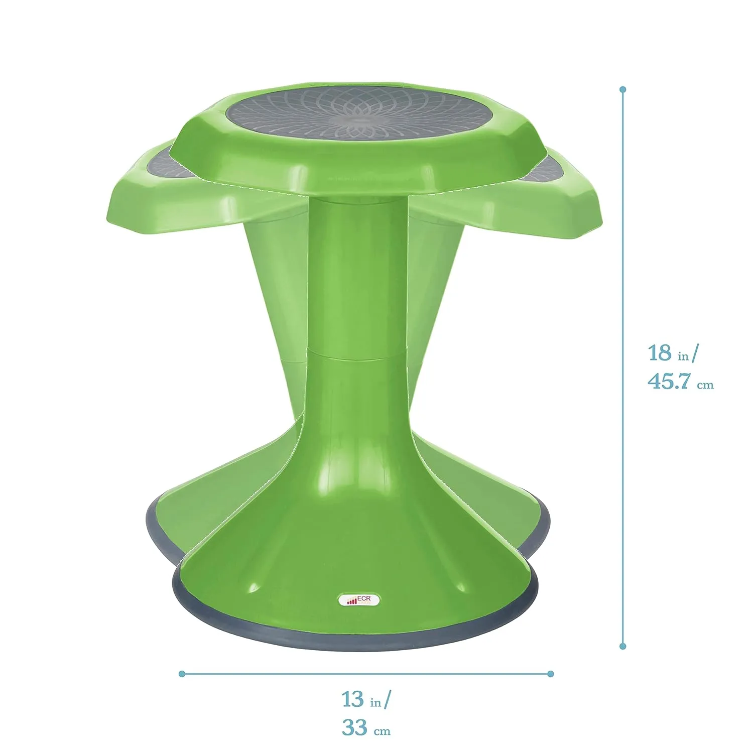 ECR4Kids ACE Active Core Engagement Wobble Stool, 18-Inch Seat Height, Flexible Seating, Grassy Green