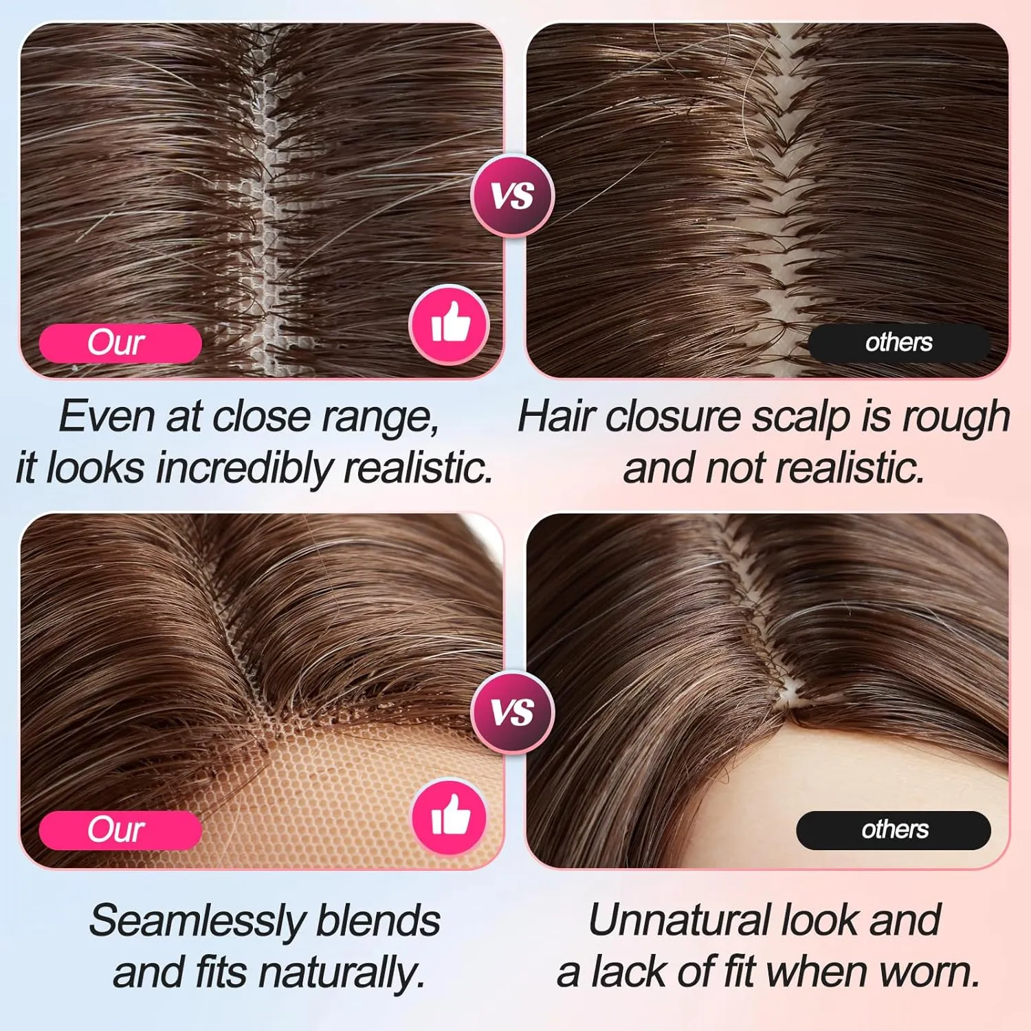 EMMOR Long Mixed Brown Wavy Wig for Women Lace Front Wigs Natural Looking 26 Inch Middle Part Curly Wig Heat Resistant Synthetic Wigs for Daily Party Use