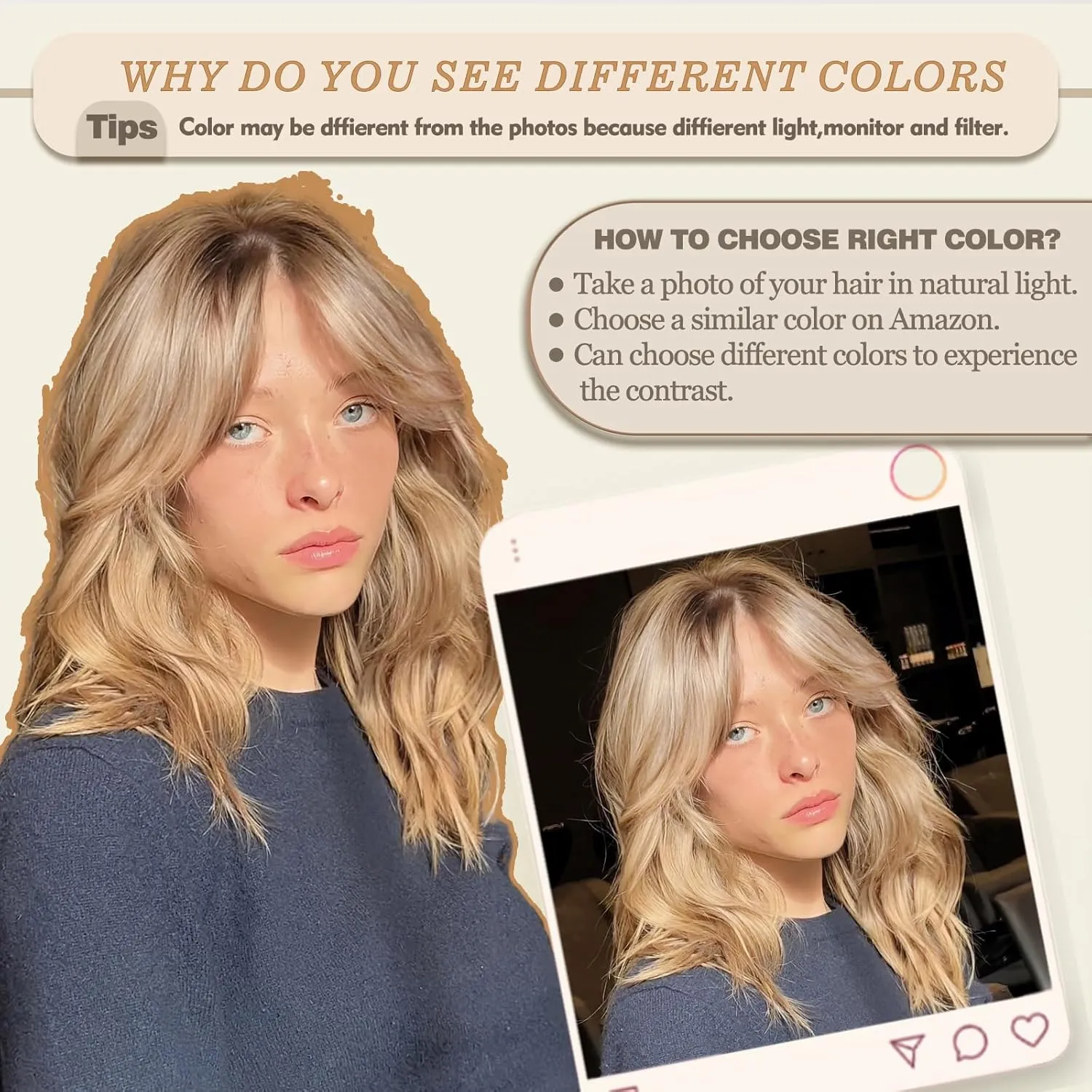 EMMOR Short Curly Wigs with Fringe，Wavy Bob Wigs for Women Heat Resistant Synthetic Blonde Wigs Shoulder Length Wigs Natural Looking（Mixed Blonde with Dark Roots