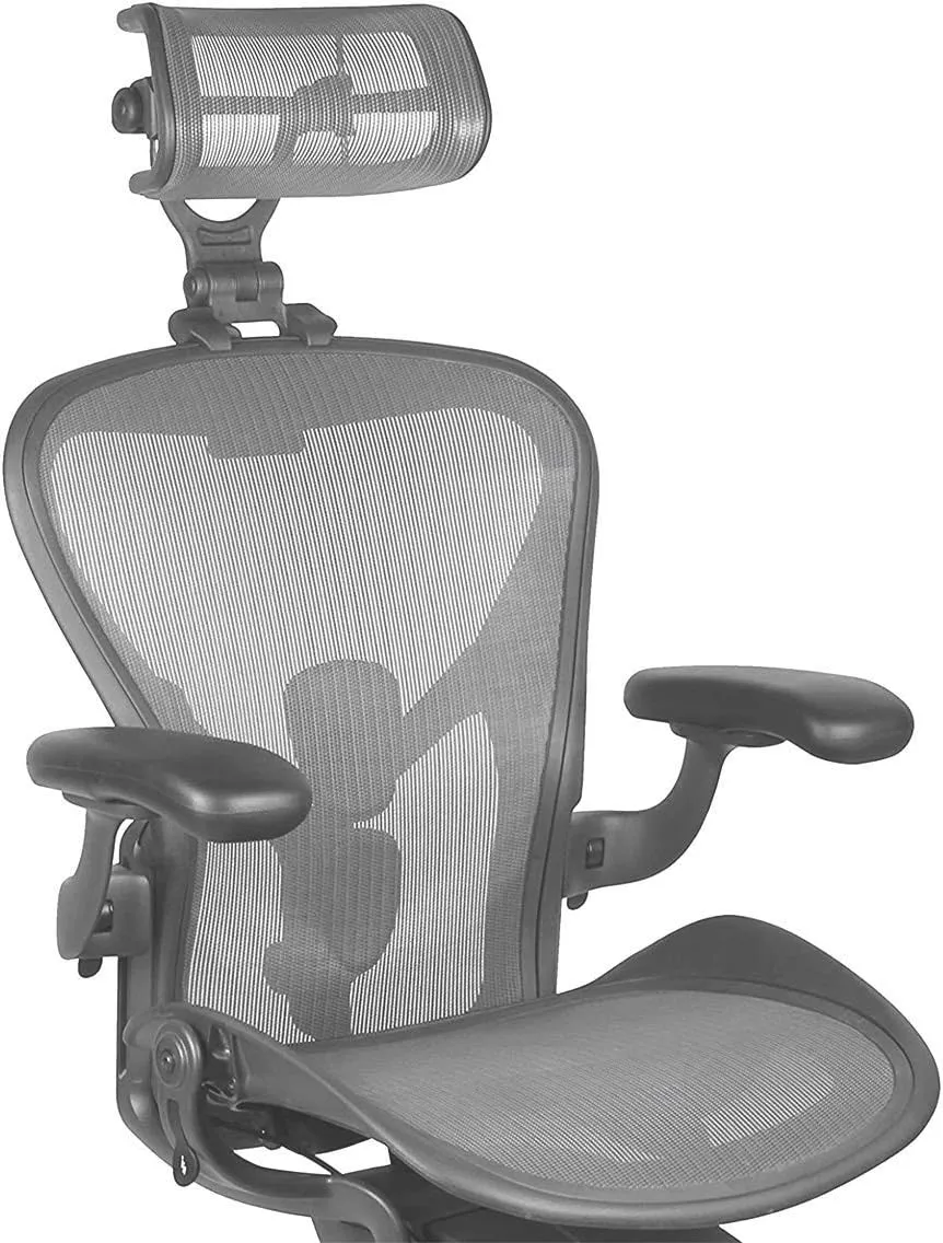 Engineered Now The Original Headrest for The Herman Miller Aeron Chair (H4 for Remastered, Carbon)