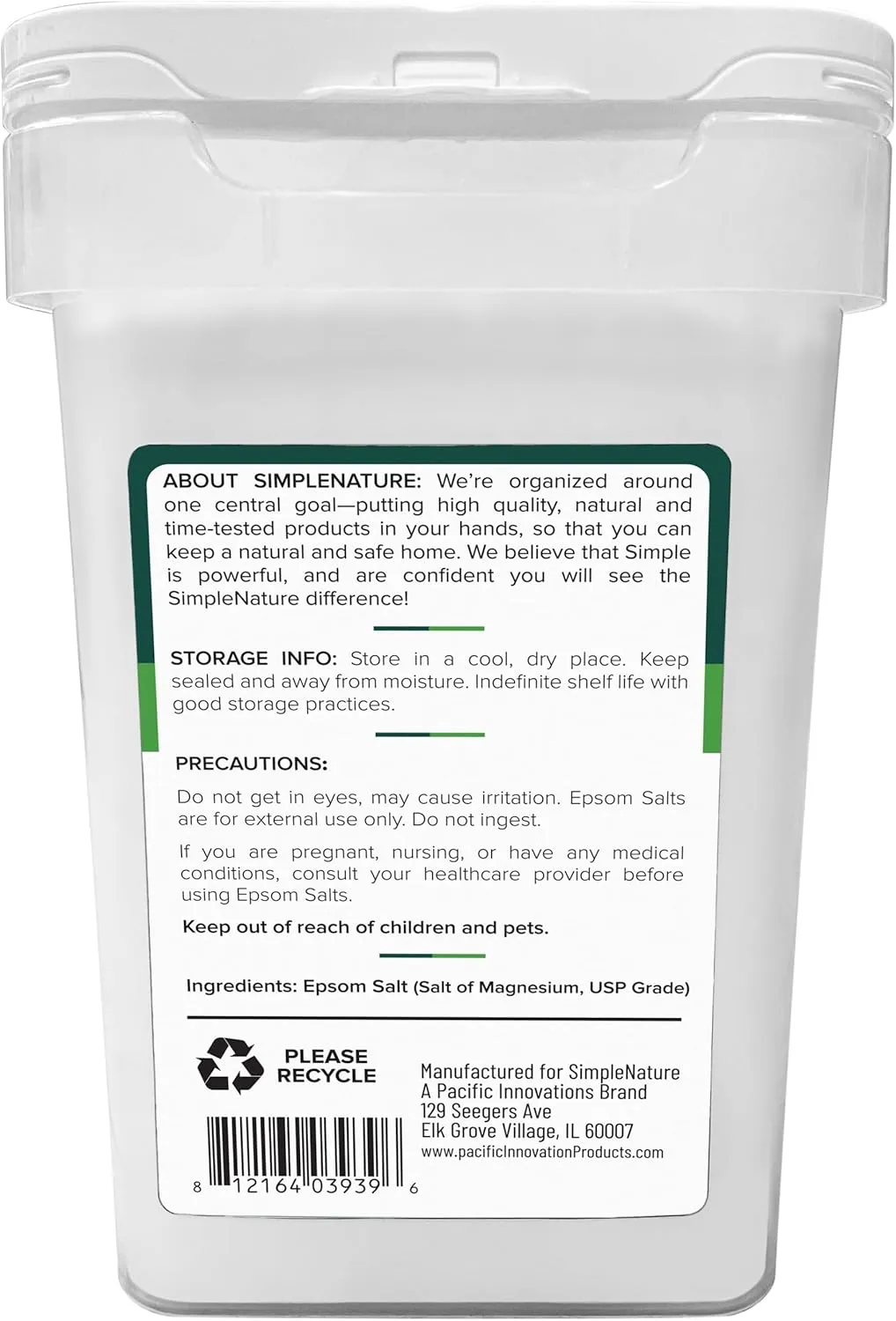 Epsom Salt (40 lbs) - Soaking Aid to Relieve Stress, Tight Muscles, Aches & More - USA Magnesium Sulfate USP