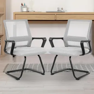 Ergonomic Office Chair | Breathable Mesh Office Guest Chair, Medical Waiting Room Chairs, Reception Chair Support - Gray