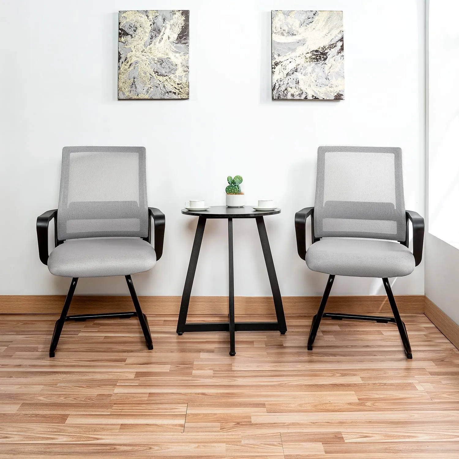 Ergonomic Office Chair | Breathable Mesh Office Guest Chair, Medical Waiting Room Chairs, Reception Chair Support - Gray