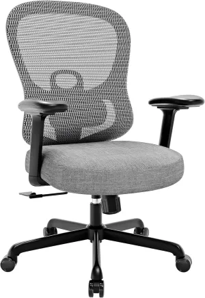 Ergonomic Office Chair,Home Office Chair with Mesh Back,Multi-function Lumbar Support,Built-in Springs Seat,Executive Task Chair with 3-D Big Armrests,Tilt Function,Computer Desk Chair (Black)