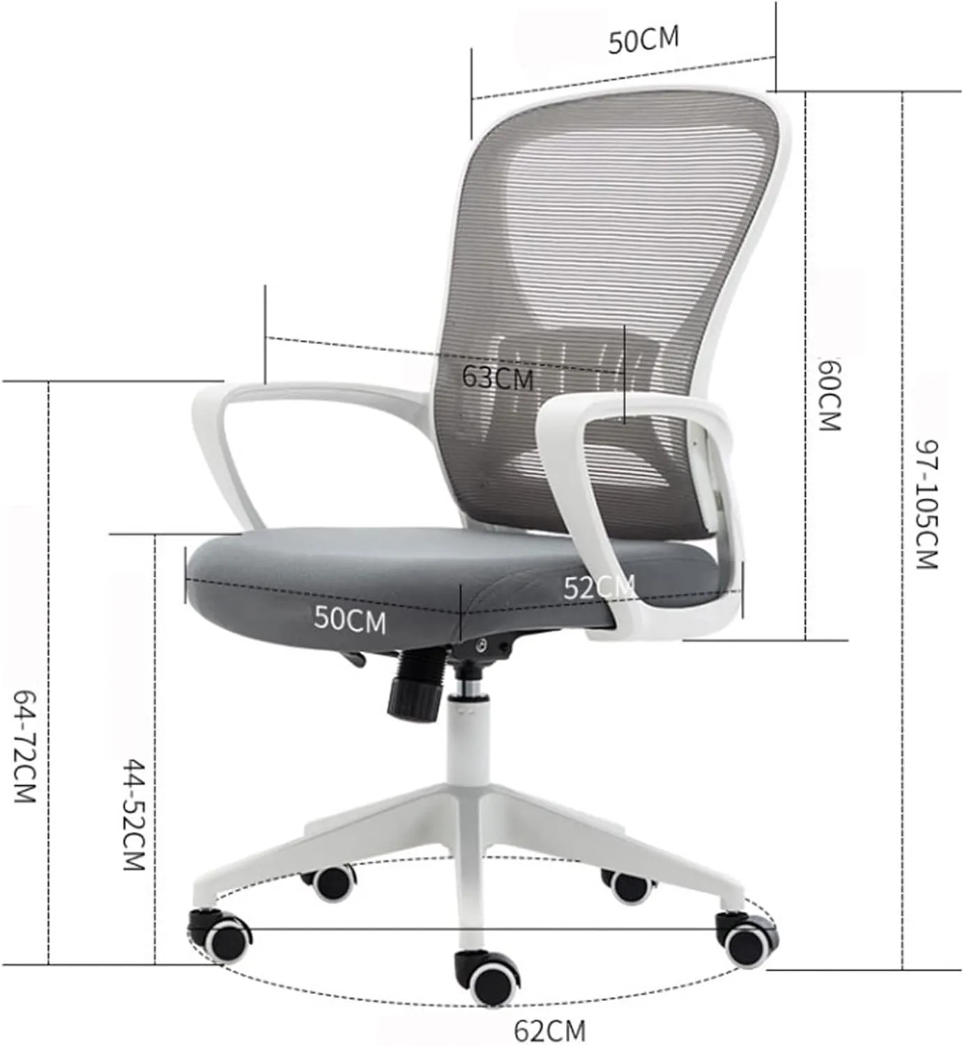 Executive Desk Chair Ergonomic Office Chair Desk Chair Breathable Mesh Back PC Chair with Lumbar Support Arms Adjustable Swivel Rolling Task Mid Back Executive Chair Office Chair (Color : C)