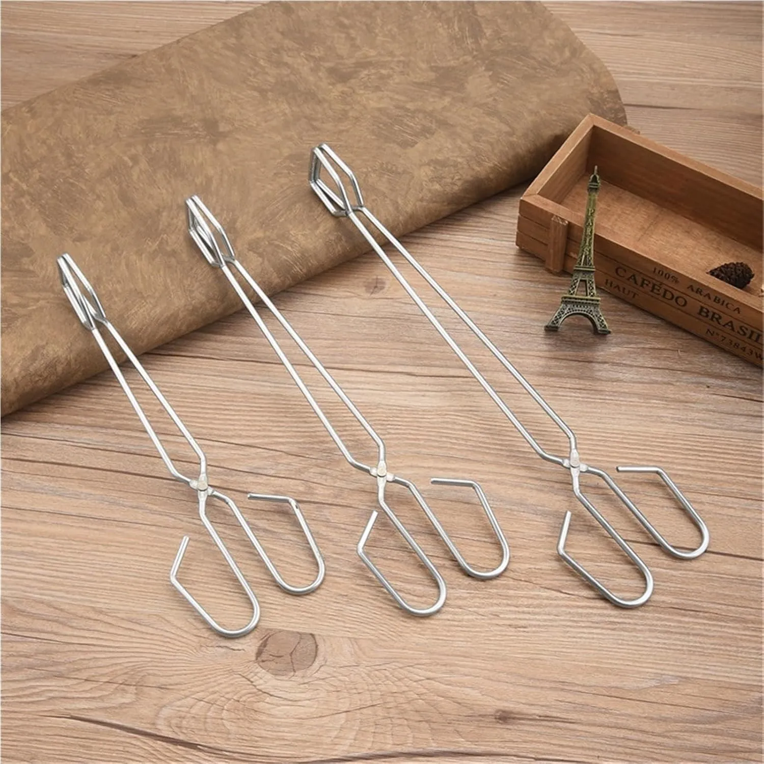 Extended Charcoal clamp Pliers Household Barbecue Carbon clamp Outdoor Grilled Fish clamp Food Frying clamp Commercial Barbecue Tools(Small)