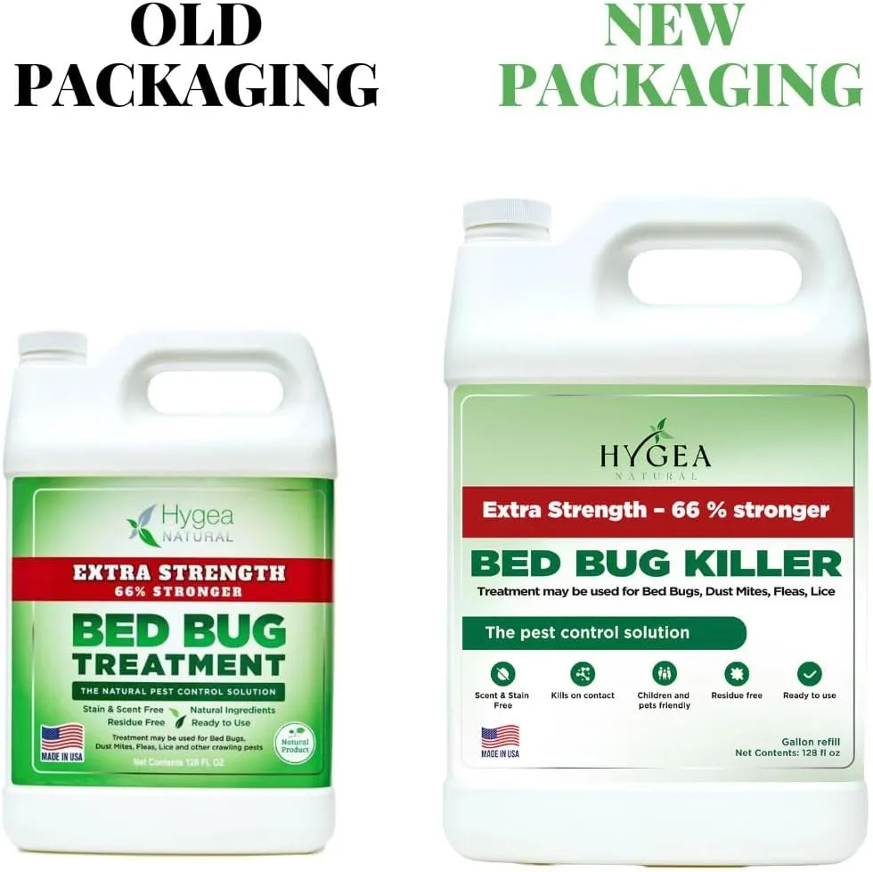 Extra Strength Bed Bug & Mite Spray- Child & Pet friendly - Stain & Odor Free - 66% Stronger Natural Formula (128 oz)