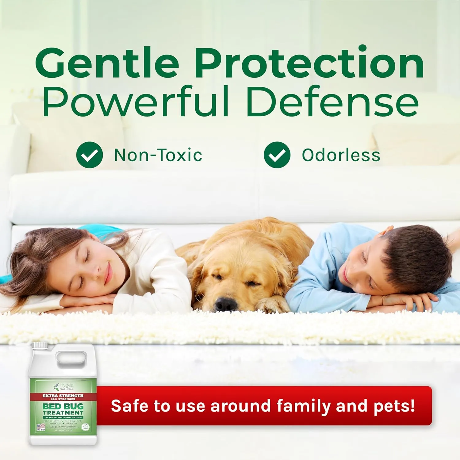 Extra Strength Bed Bug & Mite Spray- Child & Pet friendly - Stain & Odor Free - 66% Stronger Natural Formula (128 oz)