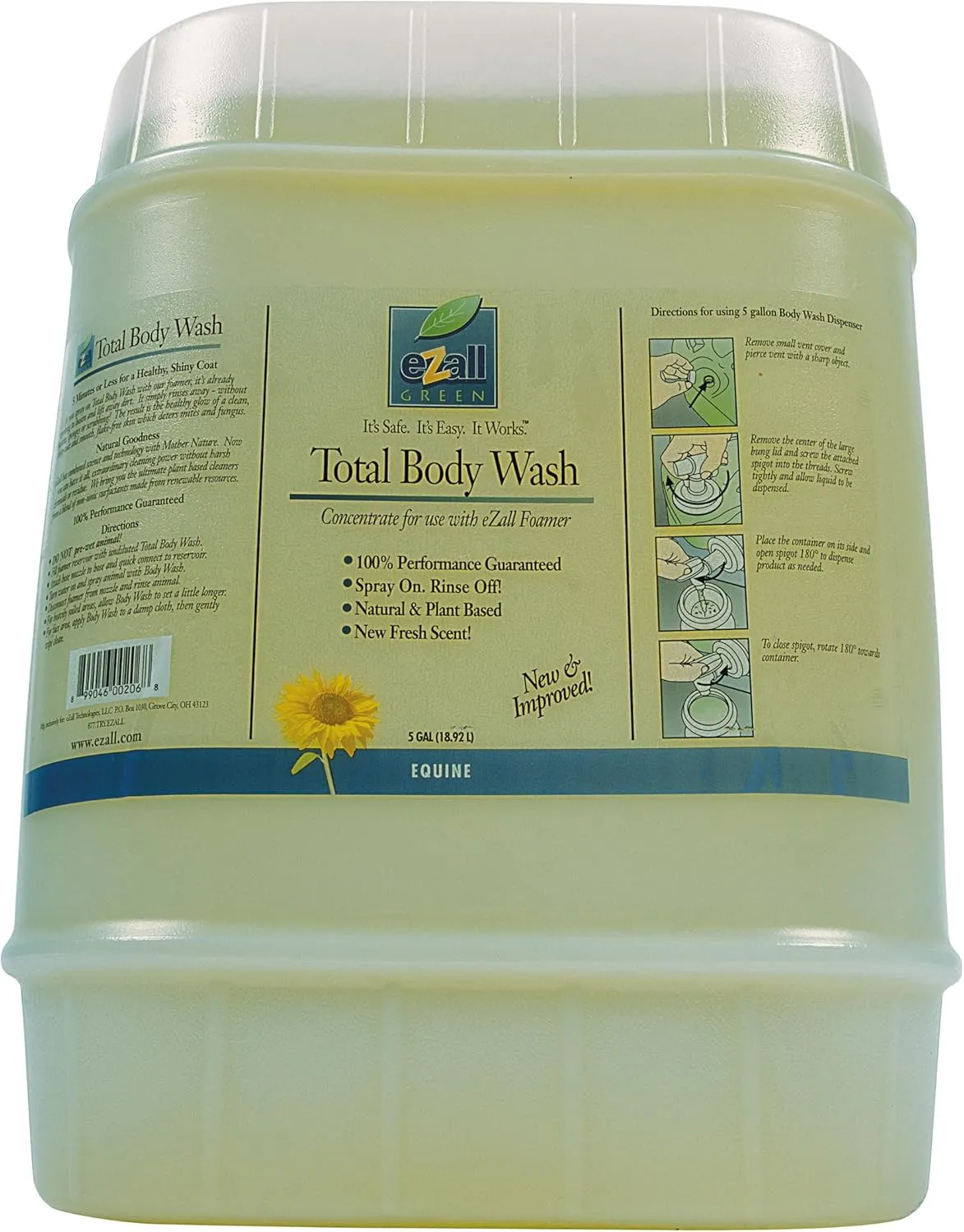 eZall BODY WASH GREEN Neutral 5 Gallon.