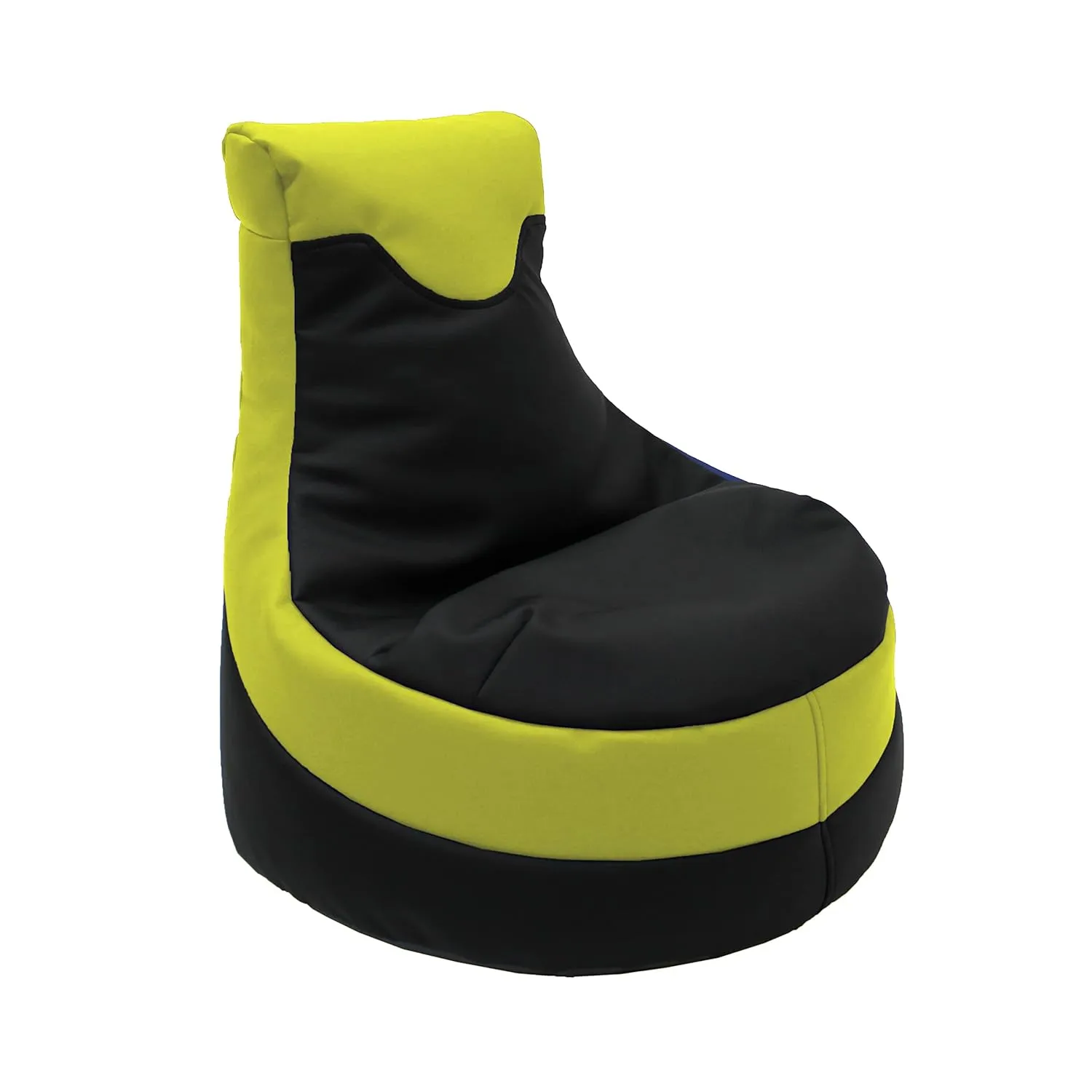 Factory Direct Partners SoftScape Little Gamer Bean Bag Chair for Kids, Comfy Bean-Filled Flexible Floor Seat for Reading, Gaming, Sitting in Playroom, Rec Room or Classroom - Black/Lime, 14453-BKLM