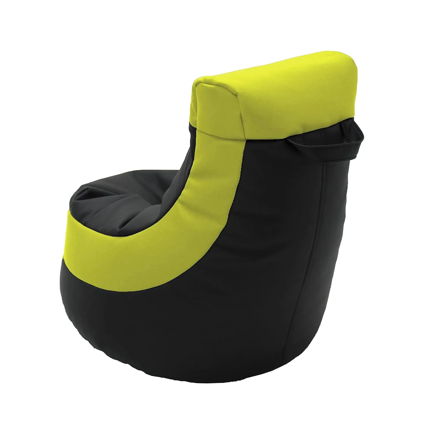 Factory Direct Partners SoftScape Little Gamer Bean Bag Chair for Kids, Comfy Bean-Filled Flexible Floor Seat for Reading, Gaming, Sitting in Playroom, Rec Room or Classroom - Black/Lime, 14453-BKLM