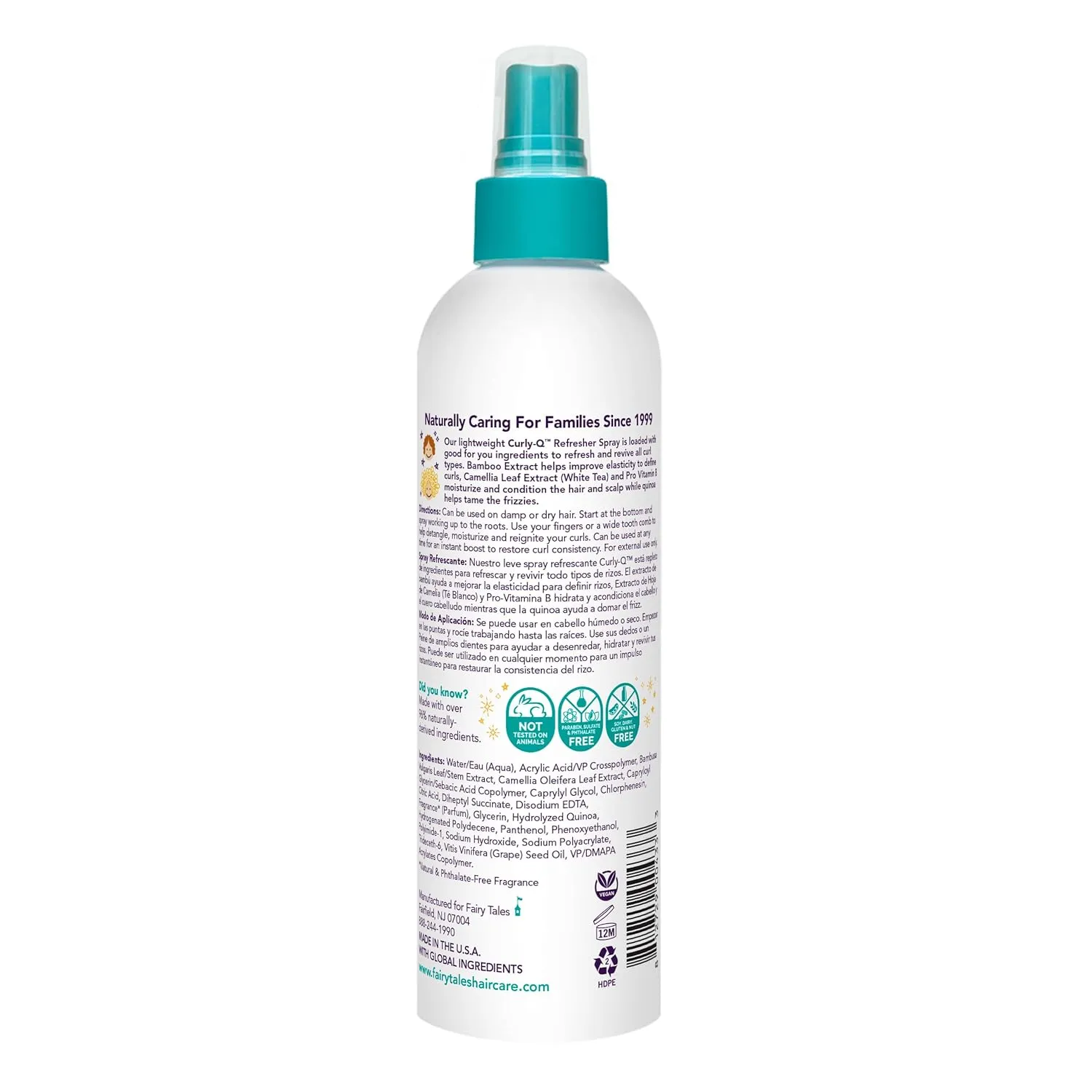 Fairy Tales Curly-Q Curl Refresher for Kids' Hair - Lightweight Spray to Define Curls, Add Bounce and Reduce Frizz - 8oz (Pack of 2)