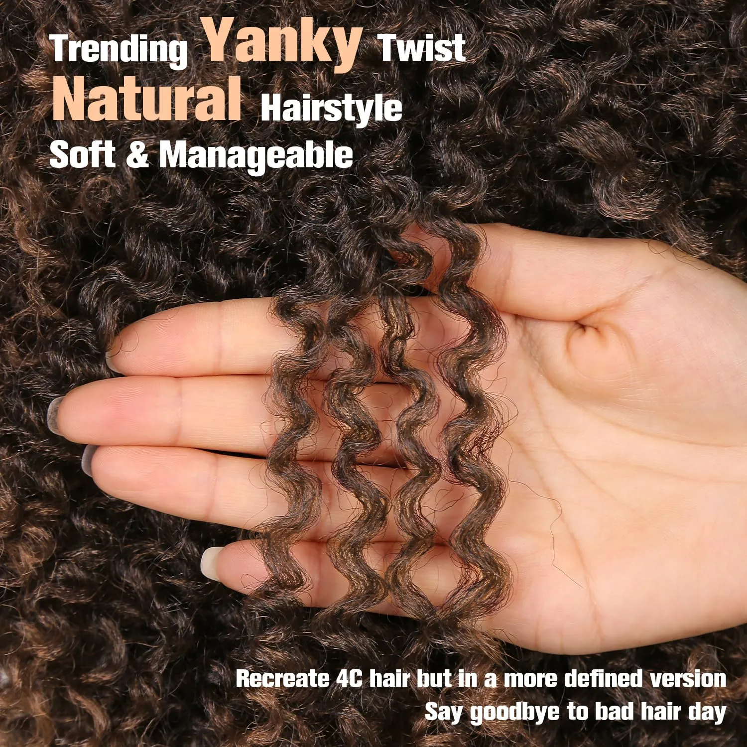 Fancy Hair Short Kinky Curly Wigs Brown Side Part Afro Wigs for Black Women Synthetic Yanky Twist Out Wig Natural Hairstyle for Daily Use (30#)