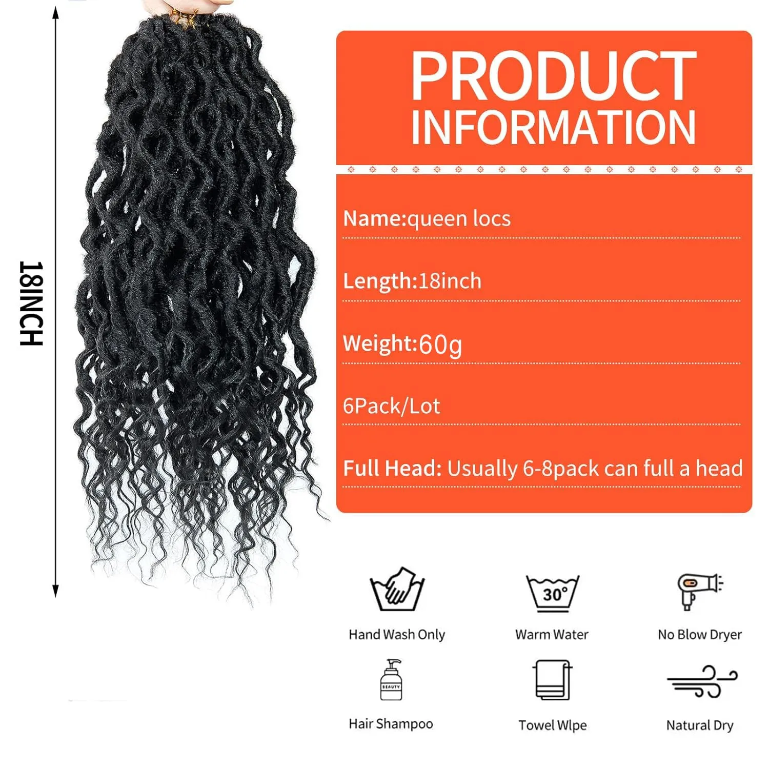 Faux Locs Crochet Hair For Women Soft Locs 18 Inch Goddess Crochet Hair Curly Ends Dreadlocks Boho Style Synthetic Braiding Hair Extensions