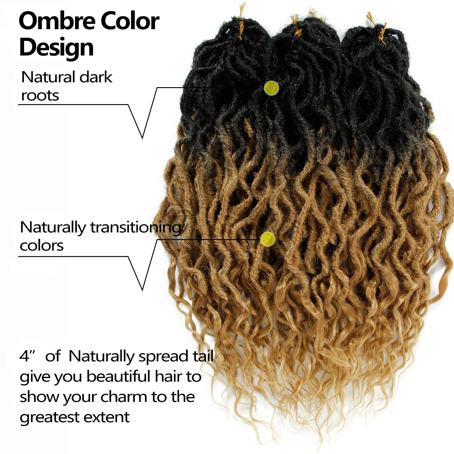 Faux Locs Crochet Hair For Women Soft Locs 18 Inch Goddess Crochet Hair Curly Ends Dreadlocks Boho Style Synthetic Braiding Hair Extensions