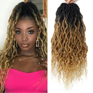 Faux Locs Crochet Hair For Women Soft Locs 18 Inch Goddess Crochet Hair Curly Ends Dreadlocks Boho Style Synthetic Braiding Hair Extensions