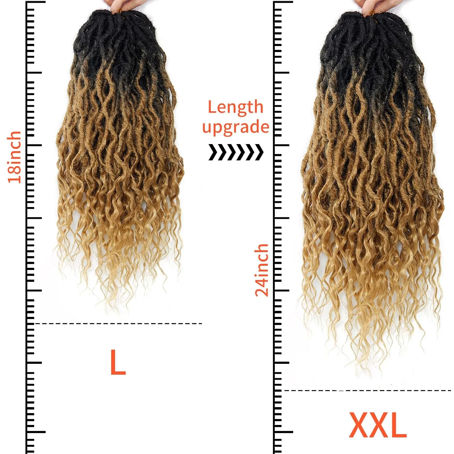 Faux Locs Crochet Hair For Women Soft Locs 18 Inch Goddess Crochet Hair Curly Ends Dreadlocks Boho Style Synthetic Braiding Hair Extensions