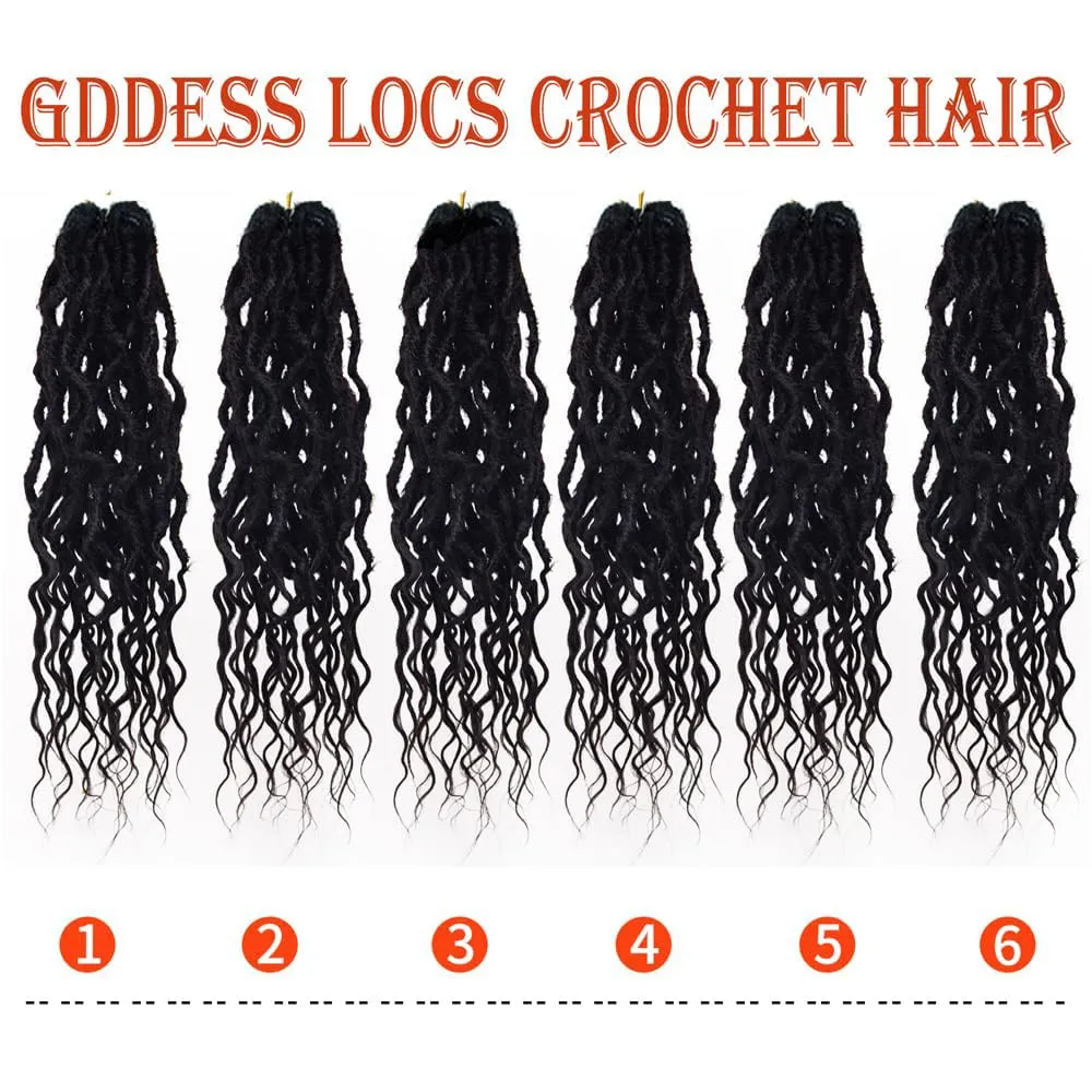 Faux Locs Crochet Hair For Women Soft Locs 18 Inch Goddess Crochet Hair Curly Ends Dreadlocks Boho Style Synthetic Braiding Hair Extensions