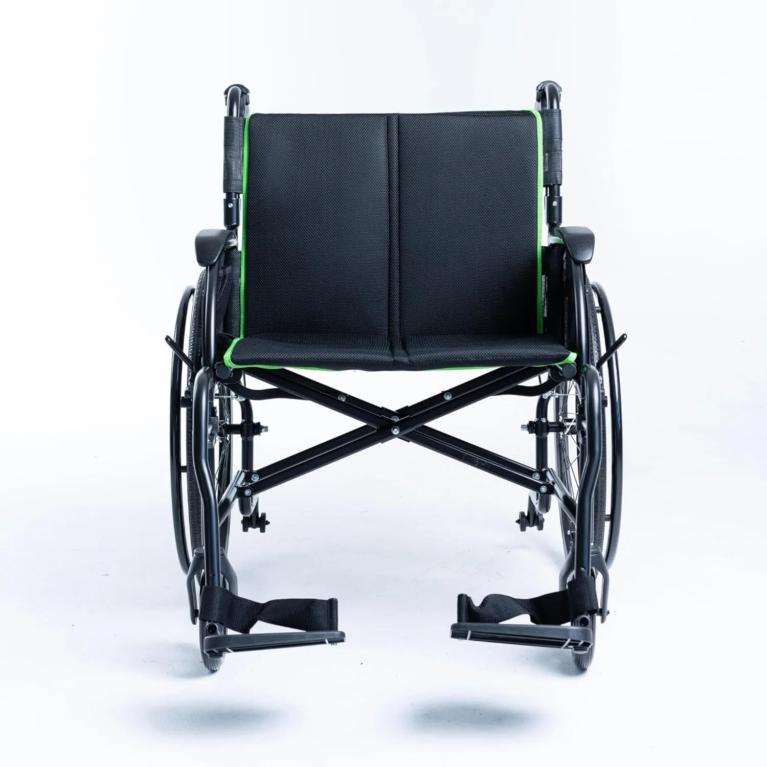 FeatherMobility - Gray Lightweight HD Wheelchair 15 lbs - with Swingaway Legrests, Anti-tippers, and Quick Release Wheels - 350 lb Capacity