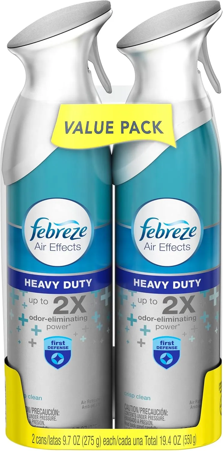 Febreze Air Effects Heavy Duty Crisp Clean Air Freshener, 2 ct