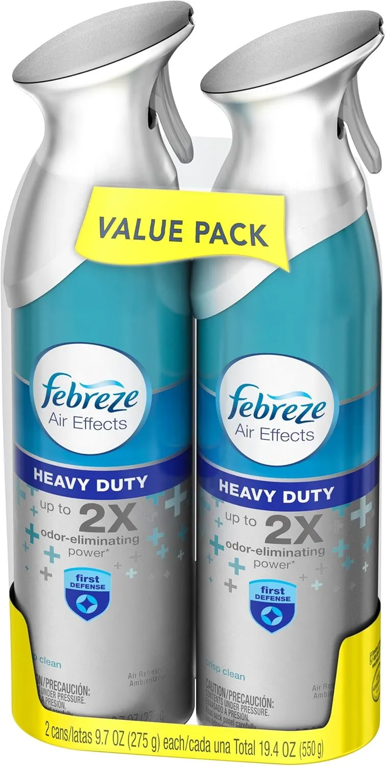 Febreze Air Effects Heavy Duty Crisp Clean Air Freshener, 2 ct