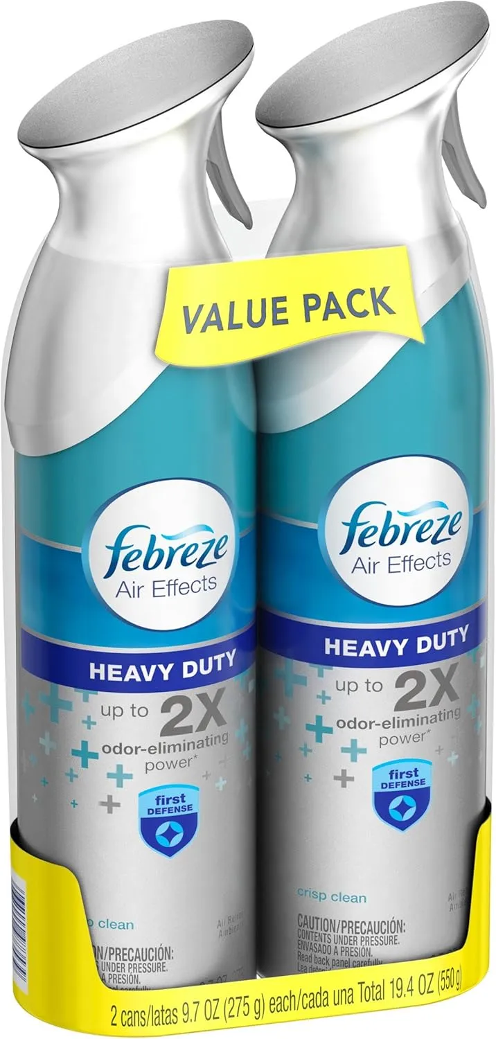 Febreze Air Effects Heavy Duty Crisp Clean Air Freshener, 2 ct