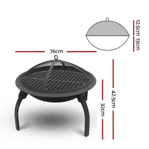 Fire Pit BBQ Charcoal Grill Smoker Portable Outdoor Camping Garden