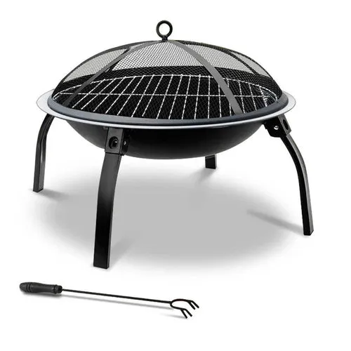 Fire Pit BBQ Charcoal Grill Smoker Portable Outdoor Camping Garden