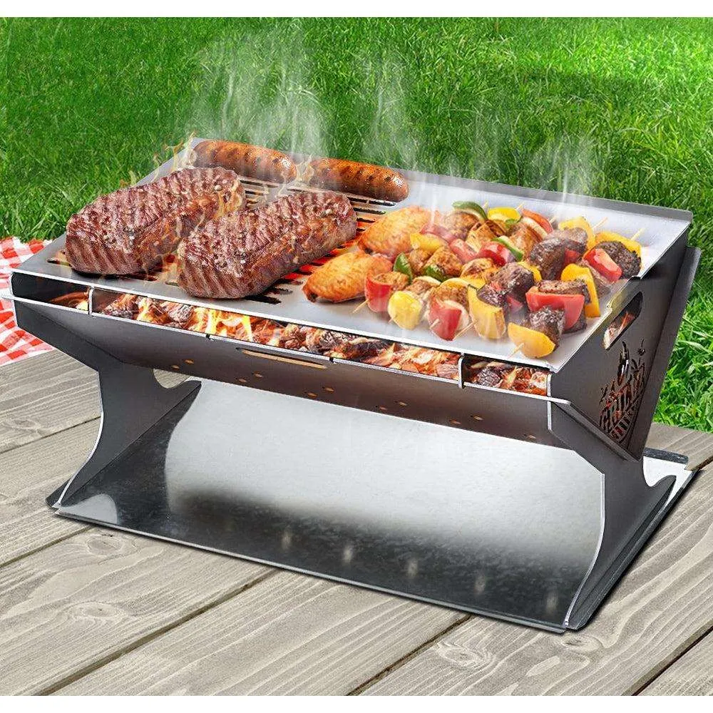 Fire Pit BBQ Outdoor Camping Portable Patio Heater Folding Packed Steel