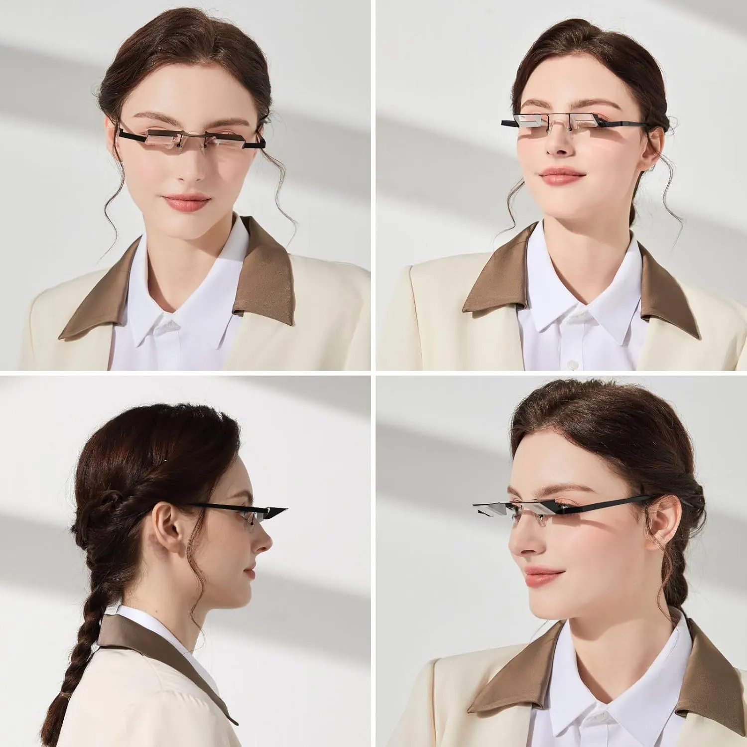 Flammi Lazy Glasses Prism Glasses Horizontal Spectacles Lie Down for Reading/Watching TV