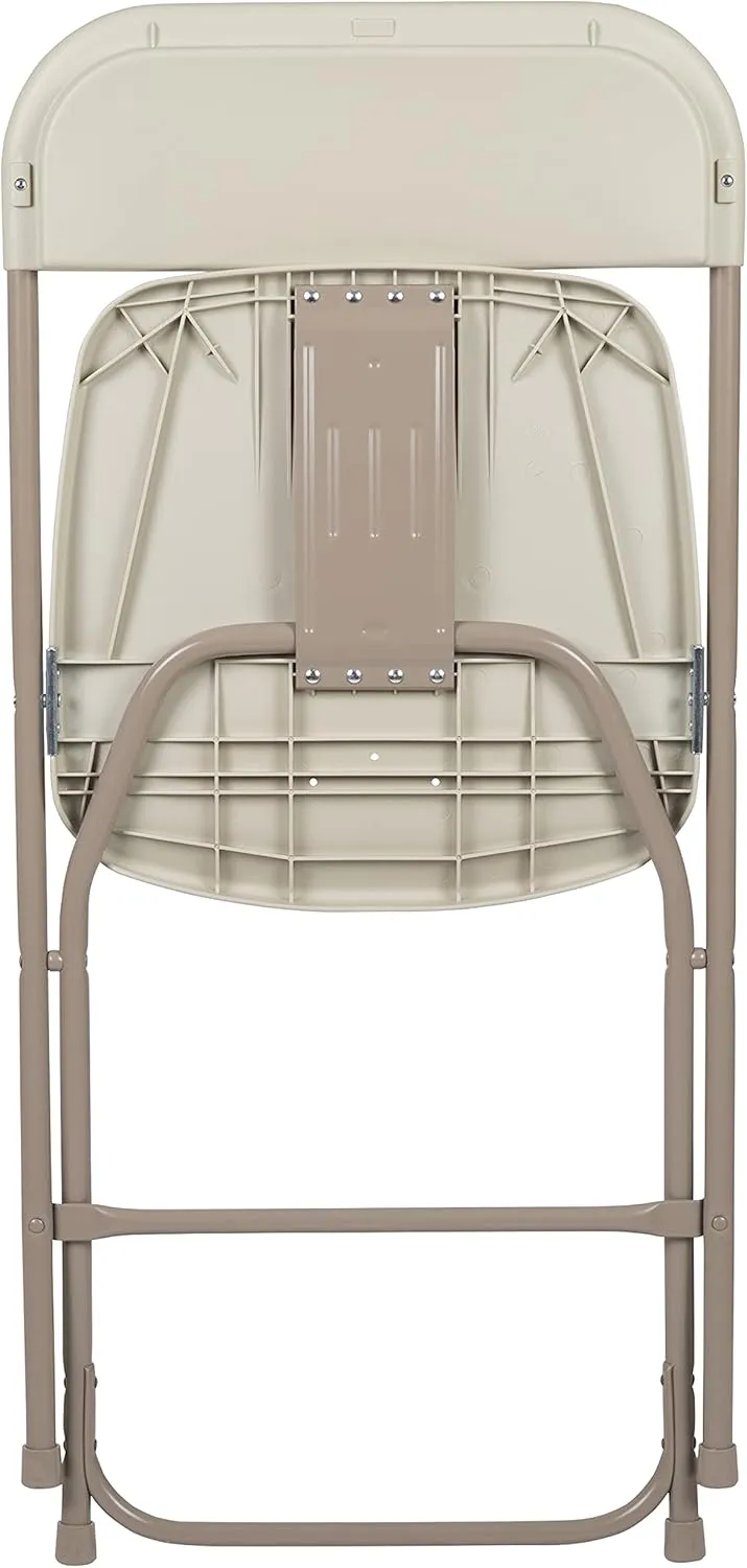 Flash Furniture Hercules Series Plastic Folding Chair - Beige - 4 Pack 650LB Weight Capacity Comfortable Event Chair-Lightweight Folding Chair