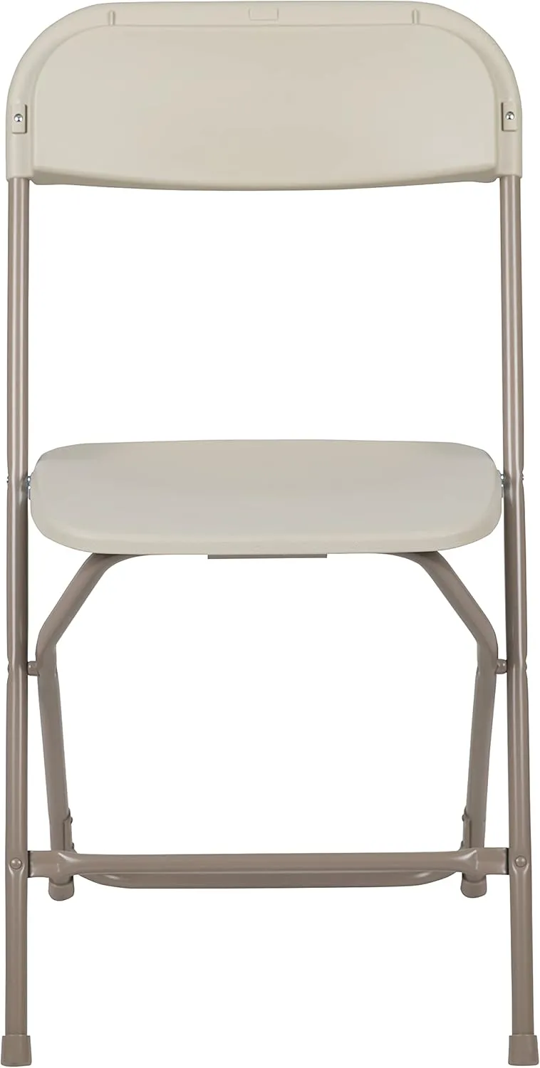 Flash Furniture Hercules Series Plastic Folding Chair - Beige - 4 Pack 650LB Weight Capacity Comfortable Event Chair-Lightweight Folding Chair