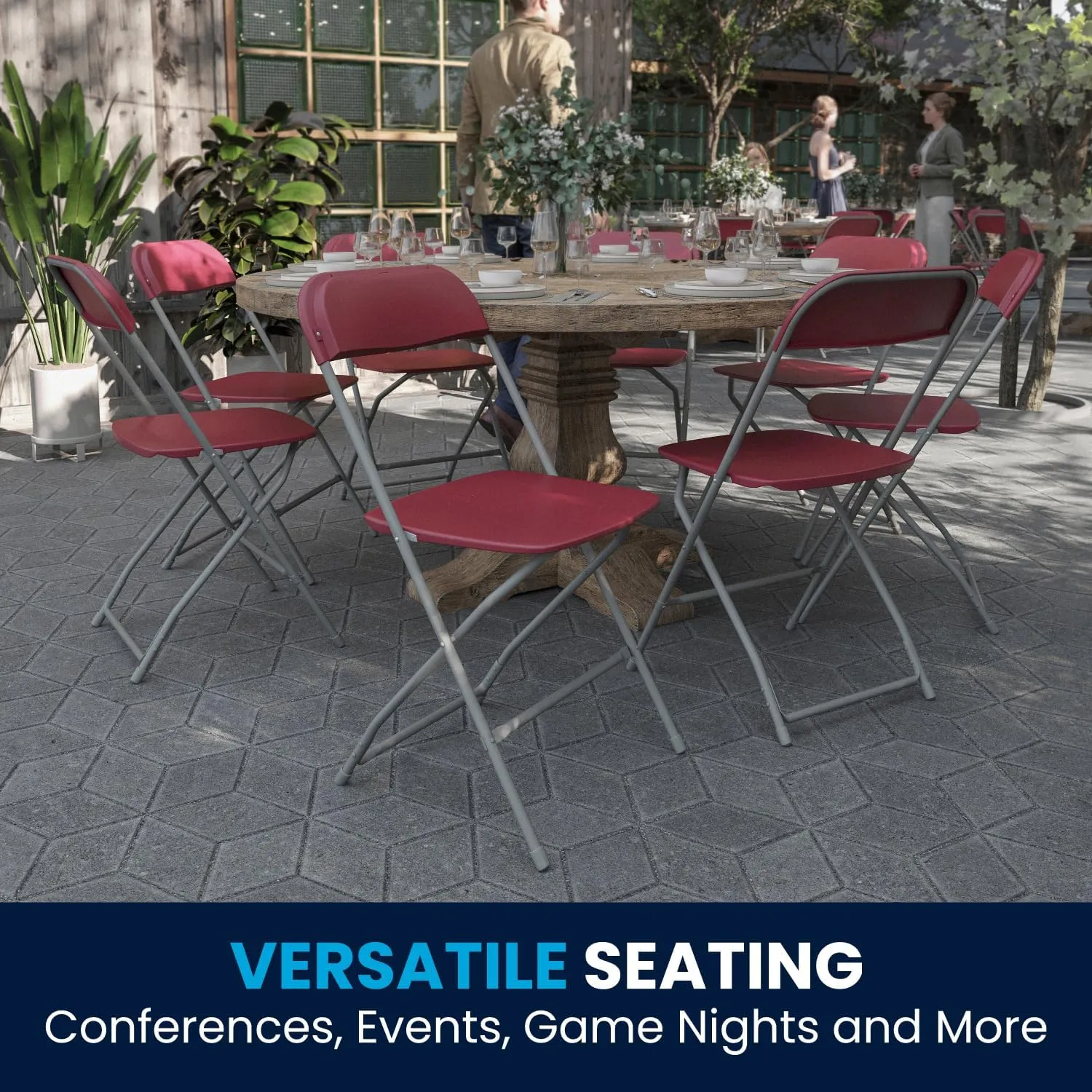 Flash Furniture Hercules Series Plastic Folding Chair - Red - 6 Pack 650LB Weight Capacity Comfortable Event Chair-Lightweight Folding Chair