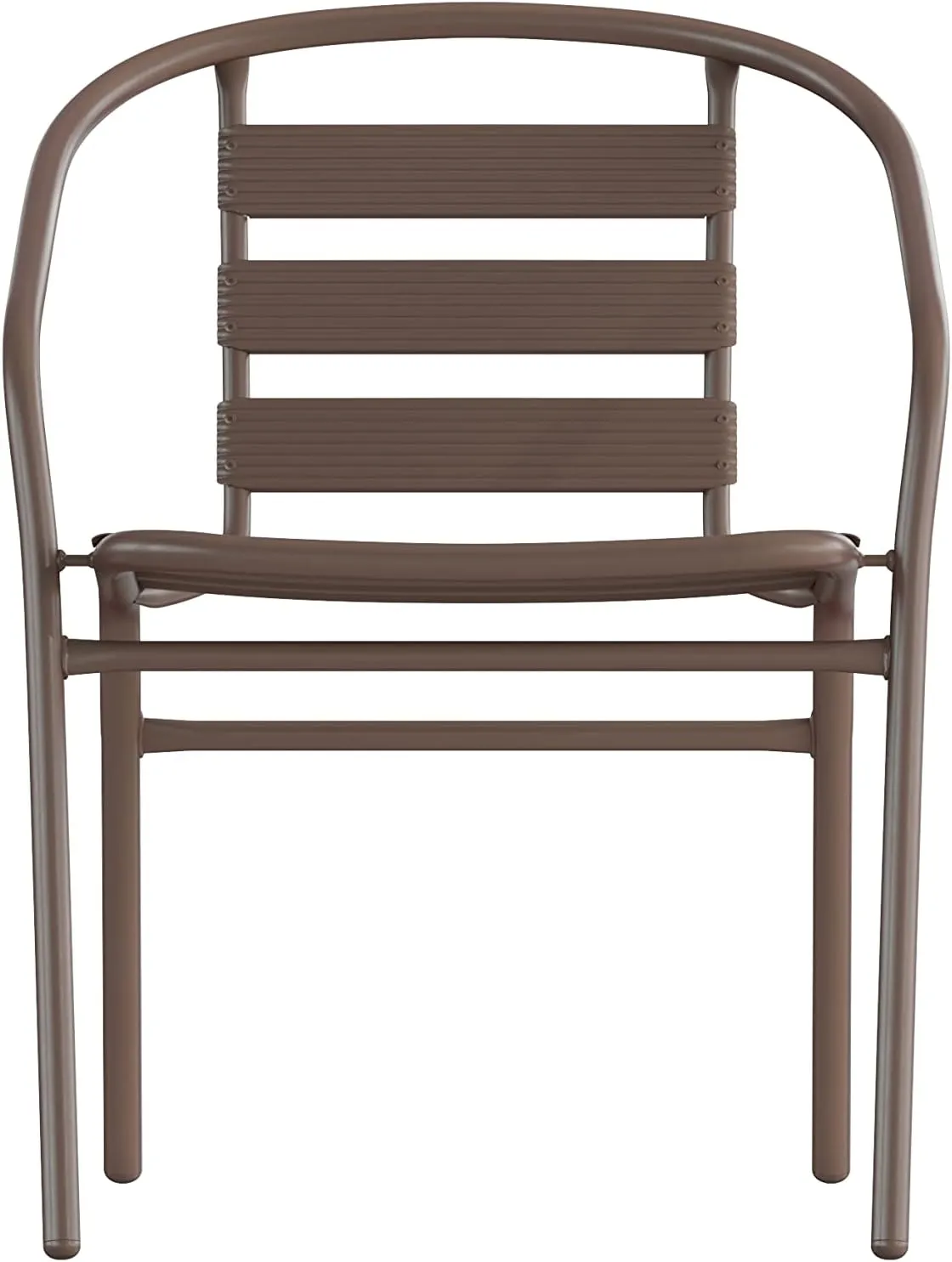 Flash Furniture Lila Bronze Metal Restaurant Stack Chair with Metal Slats