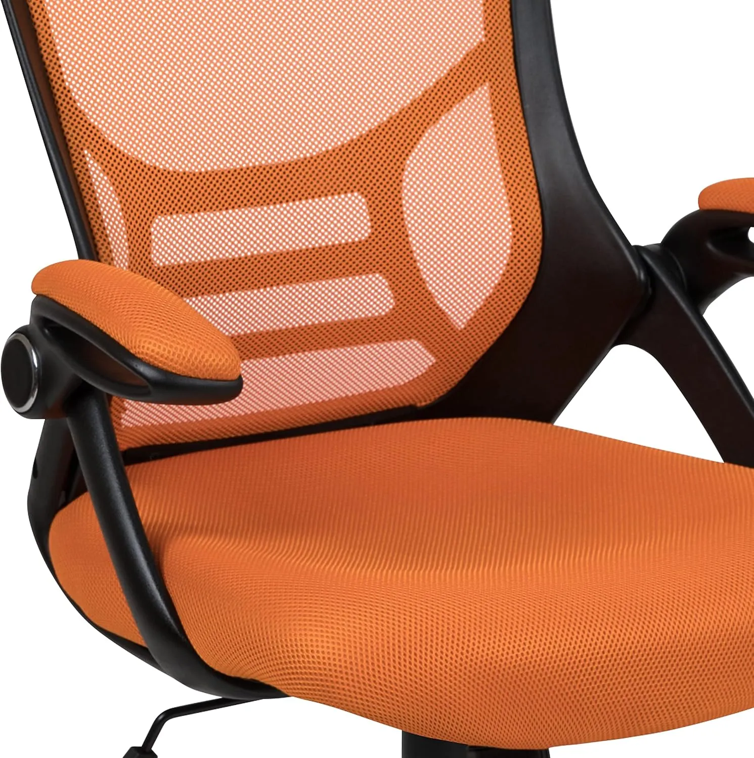 Flash Furniture Porter Mesh High Back Ergonomic Swivel Office Chair with Lumbar Support, Flip-Up Arms, Tilt Lock/Tilt Tension, Height Adjustable, Black/Black Frame