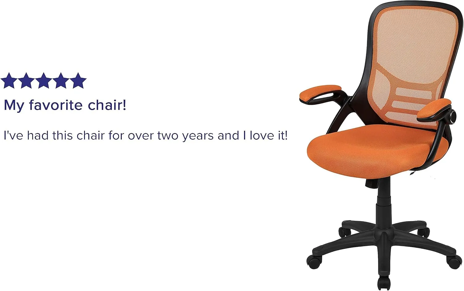 Flash Furniture Porter Mesh High Back Ergonomic Swivel Office Chair with Lumbar Support, Flip-Up Arms, Tilt Lock/Tilt Tension, Height Adjustable, Black/Black Frame