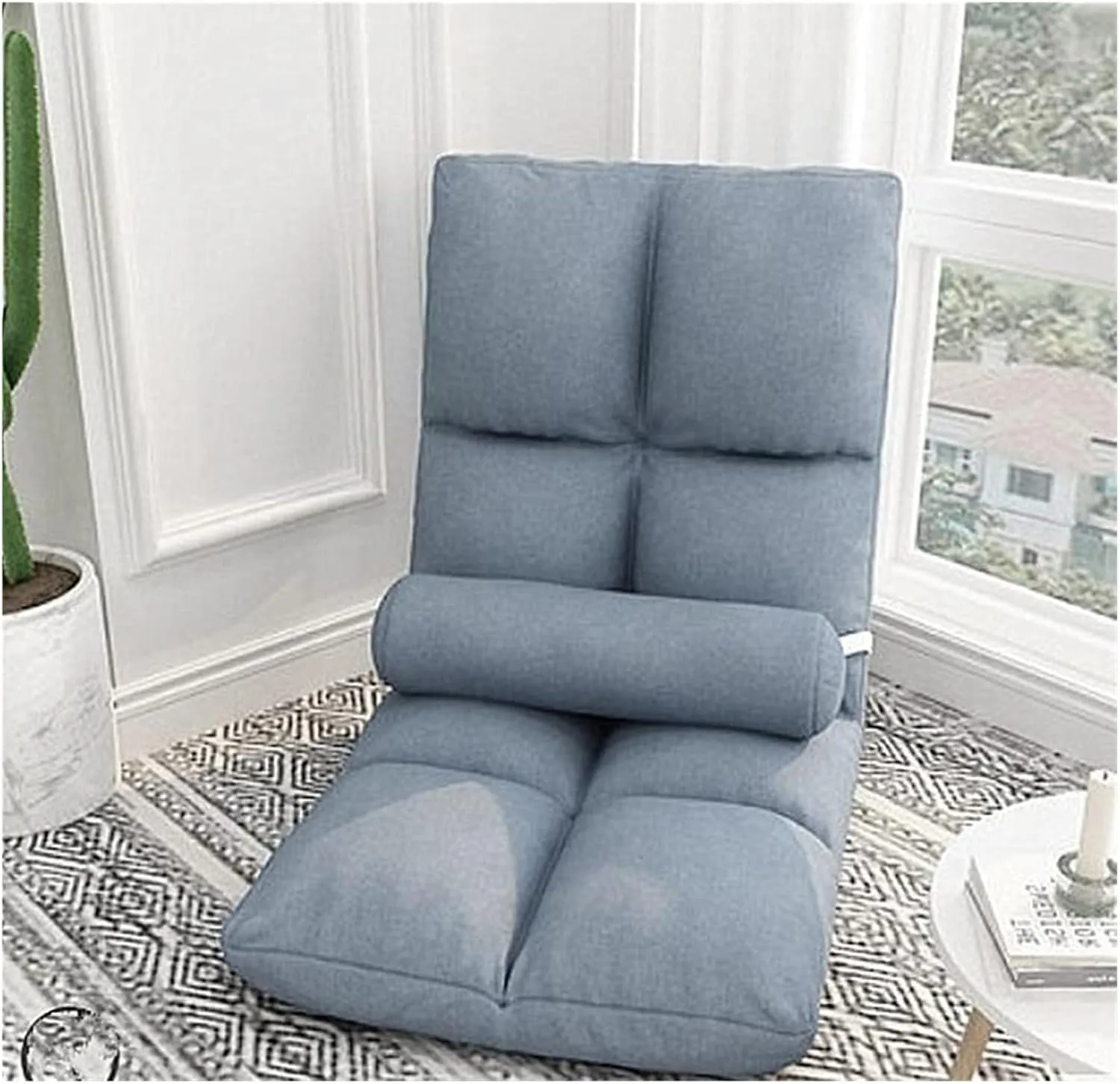 Floor Chair Folding Sofa Chair with Backrest Sleeper Bed Sofa Recliner Floor Gaming Chair Floor Gaming Chair, Sofa Recliner, Floor Sofa with Removable and Washable Cover (High Gray)(Gray)