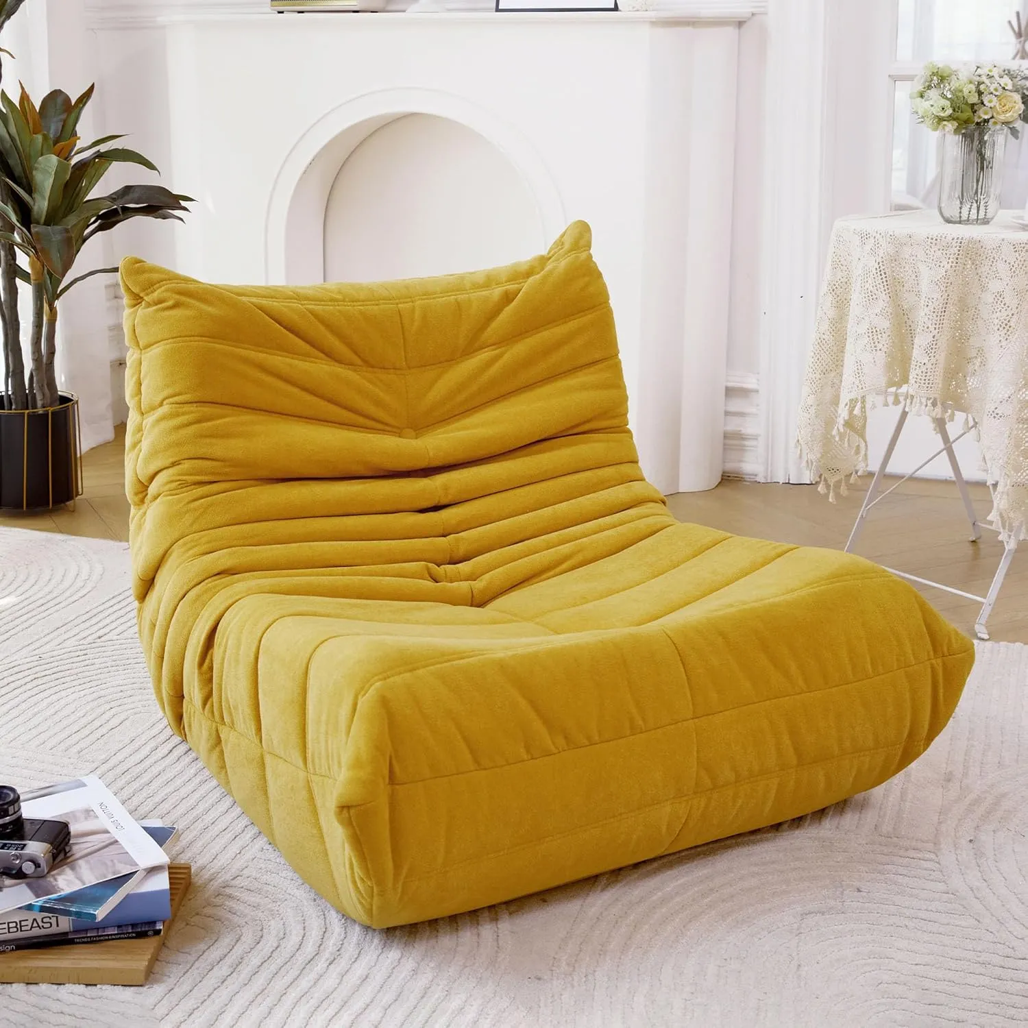 Floor Sofa Bean Bag Chair for Adults Fireside Bean Bag Lounger Memory Foam Chair for Home, Office, Apartment or Gaming Venue