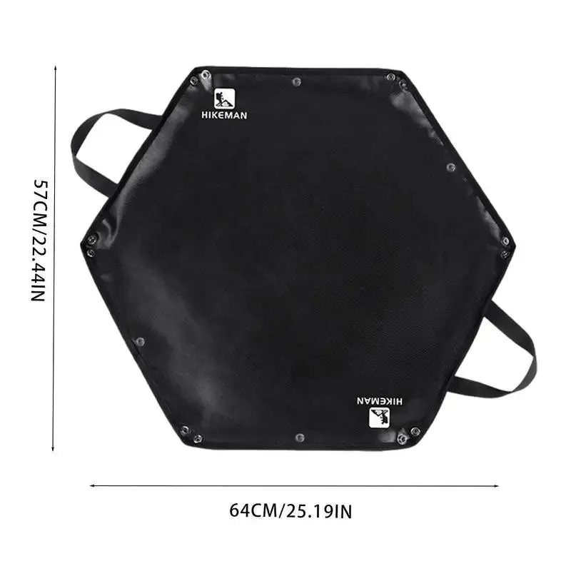 Foldable Fire Pit Fireproof Mat with Hanger