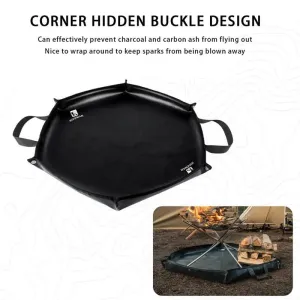 Foldable Fire Pit Fireproof Mat with Hanger