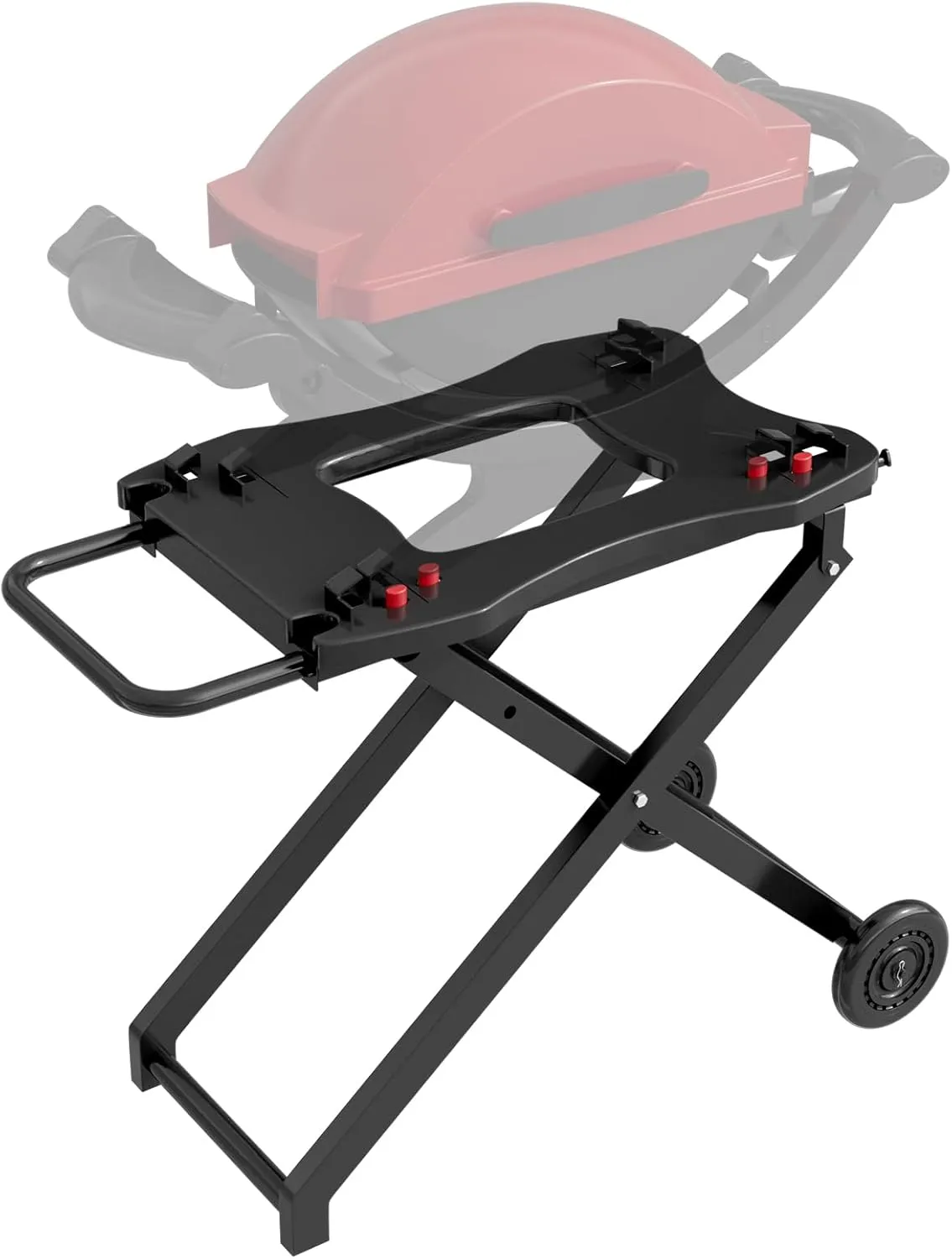 Foldable Grill Cart Table with Transport Handle for Weber Outdoor Electric Q Series Portable Grill Stand for Weber Q1000 Q1200 Q2000 Q2200 Gas Grills