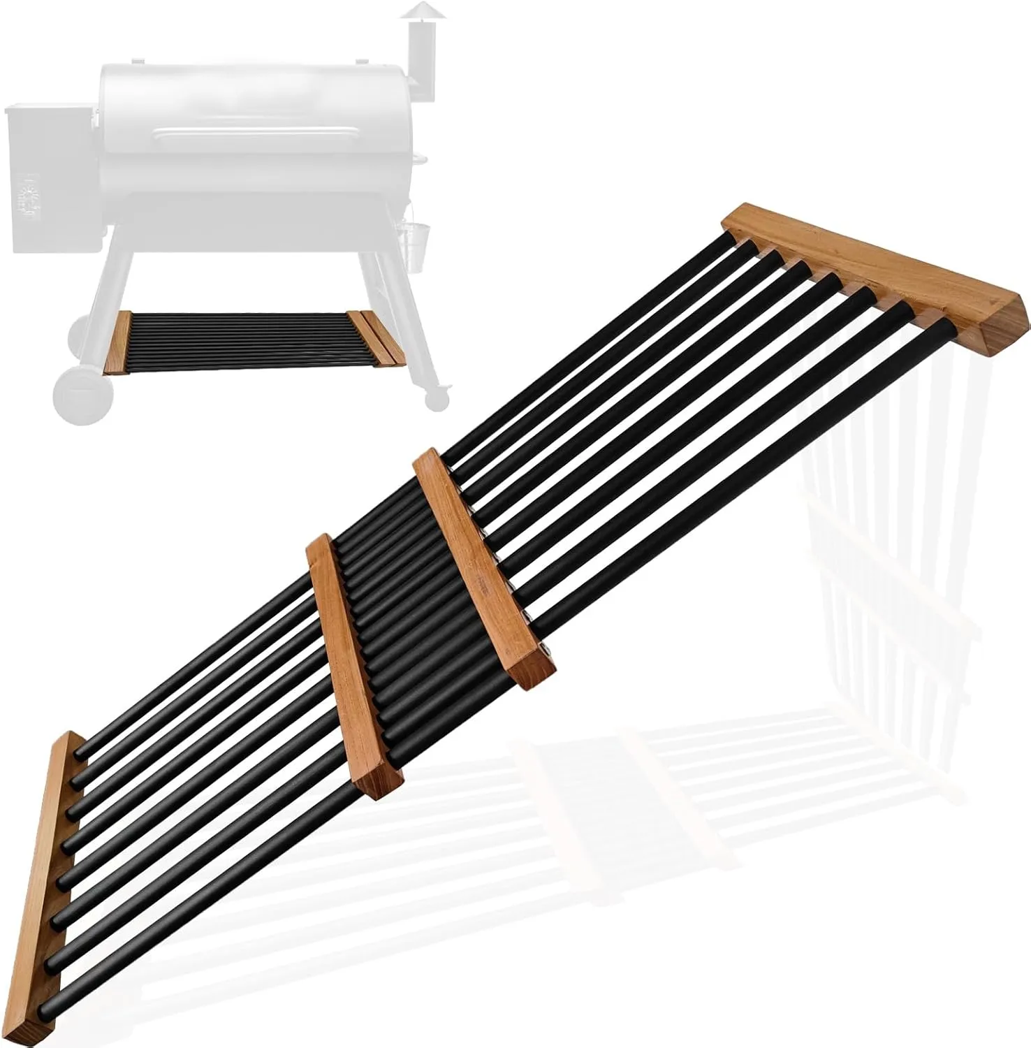 Foldable Stainless Steel Grill Shelf, Adjustable Storage Rack Compatible with Traeger Pro 22, Pro 34, Pro 575,Pro 780, Ironwood 885, 22.83-40.55 Inch Universal Fit, Rust Proof, Tool Free Assembly