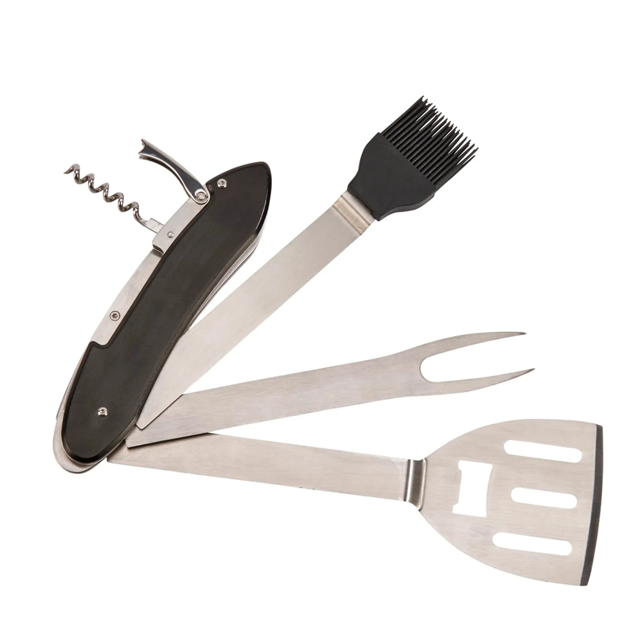 Folding BBQ Tools with Black Handle 20"L Open